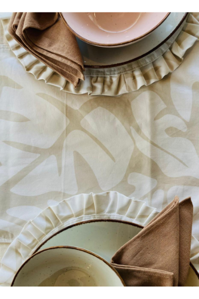 Table Napery Set - Beige & White